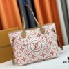 M11263, M25317 [Dushi Home Shoot] m45684 m45685 m40995 Tote MM Handbag in Cream Stripes with LVs on Pink Background