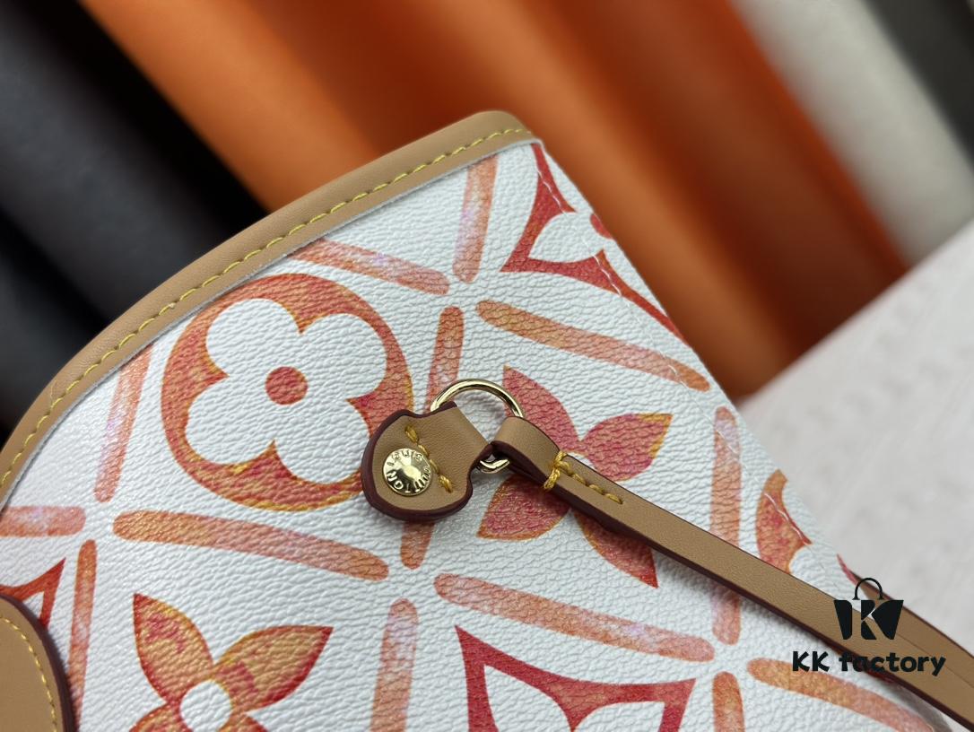 M11263, M25317 [Dushi Home Shoot] m45684 m45685 m40995 Tote MM Handbag in Cream Stripes with LVs on Pink Background