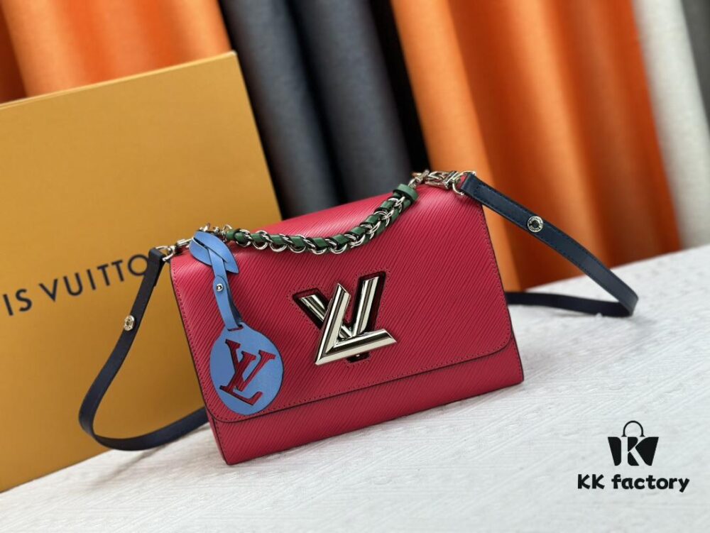 Exclusive Background LV's Hottest New Twist Denim Medium Handbag, Same Style as Fan Bingbing, Model Numbers 50273, 50272