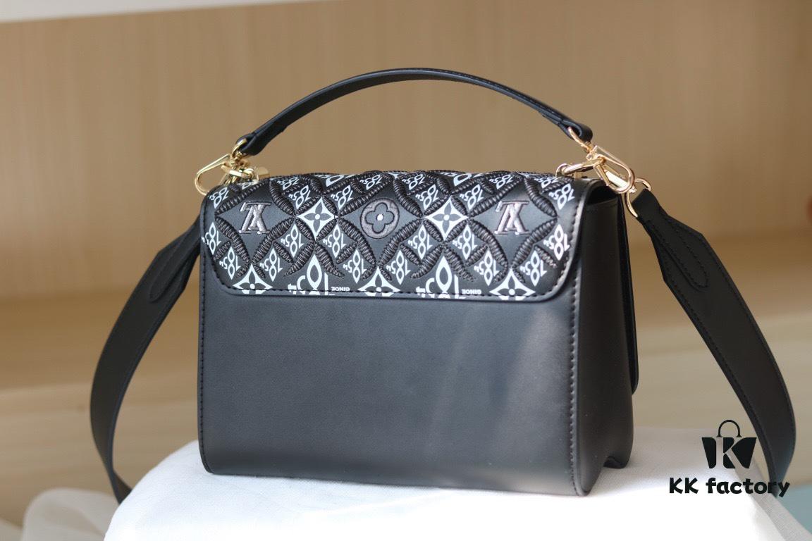693085c66e68136f4d9a838f New Arrival / Top Quality Original Design - Model 50358 - LV Twist Medium Handbag in Soft Calfskin with Embroidered Since 1854 Motif