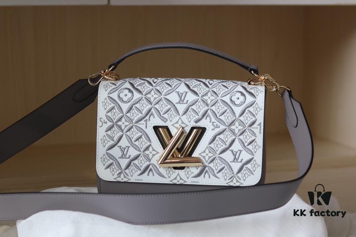 693085c76e68136f4d9a8394 New Arrival / Top Quality Original Design - Model No. 50358 - LV Twist Medium Handbag in Soft Calfskin with Embroidered Since 1854 Pattern