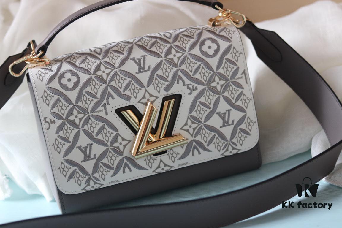 693085c86e68136f4d9a8397 New Arrival / Top Quality Original Design - Model No. 50358 - LV Twist Medium Handbag in Soft Calfskin with Embroidered Since 1854 Pattern