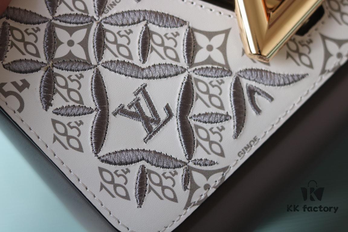693085c96e68136f4d9a8398 New Arrival / Top Quality Original Design - Model No. 50358 - LV Twist Medium Handbag in Soft Calfskin with Embroidered Since 1854 Pattern