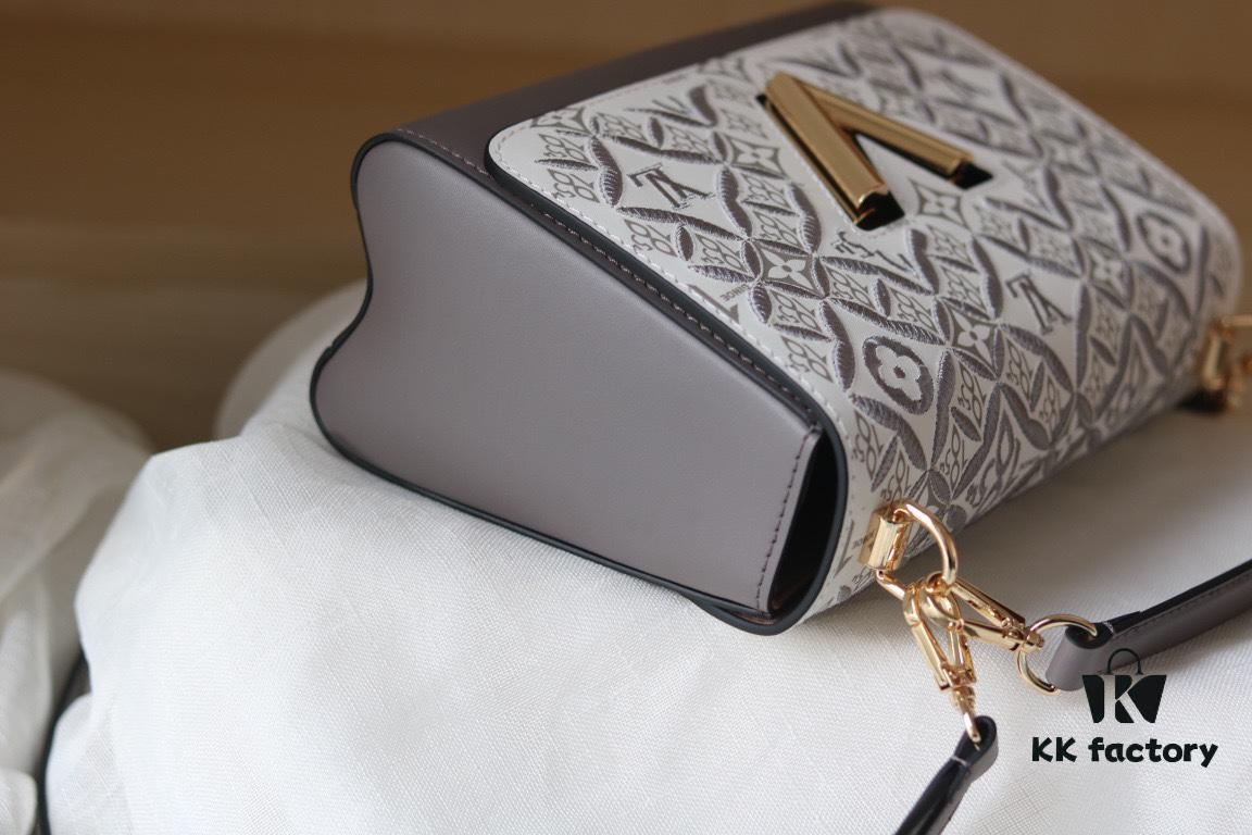 693085cb6e68136f4d9a839d New Arrival / Top Quality Original Design - Model No. 50358 - LV Twist Medium Handbag in Soft Calfskin with Embroidered Since 1854 Pattern
