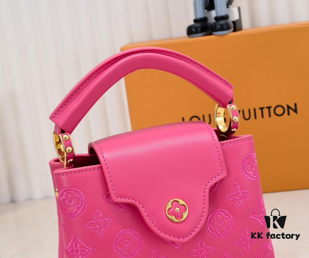 693085ea6e68136f4d9a83d9 Upgraded M20741 LV Broderie Anglaise Embroidered Gold Button Capucines Mini Bag