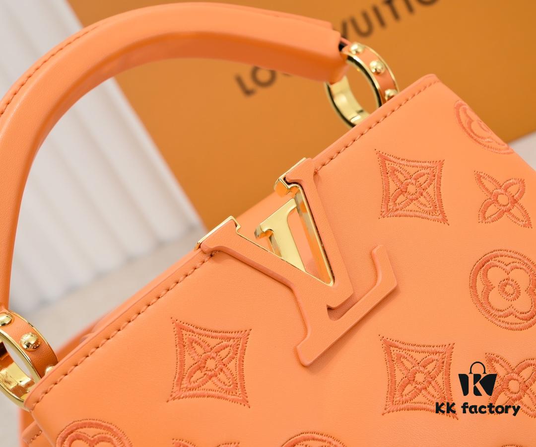 693085eb6e68136f4d9a83de Upgraded M20741 LV Broderie Anglaise Embroidered Gold Button Capucines Mini Bag