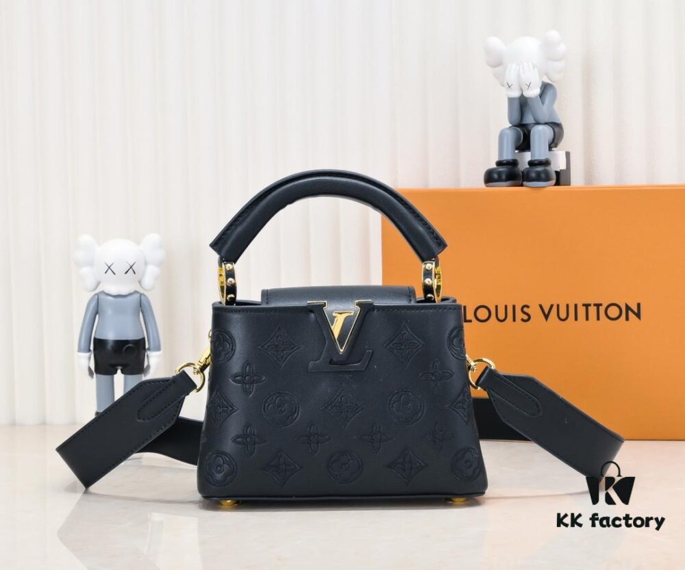 693085ee6e68136f4d9a83e4 Upgraded M20741 LV Broderie Anglaise Embroidered Gold Button Capucines Mini Bag