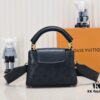 693085ef6e68136f4d9a83e6 Upgraded M20741 LV Broderie Anglaise Embroidered Gold Button Capucines Mini Bag