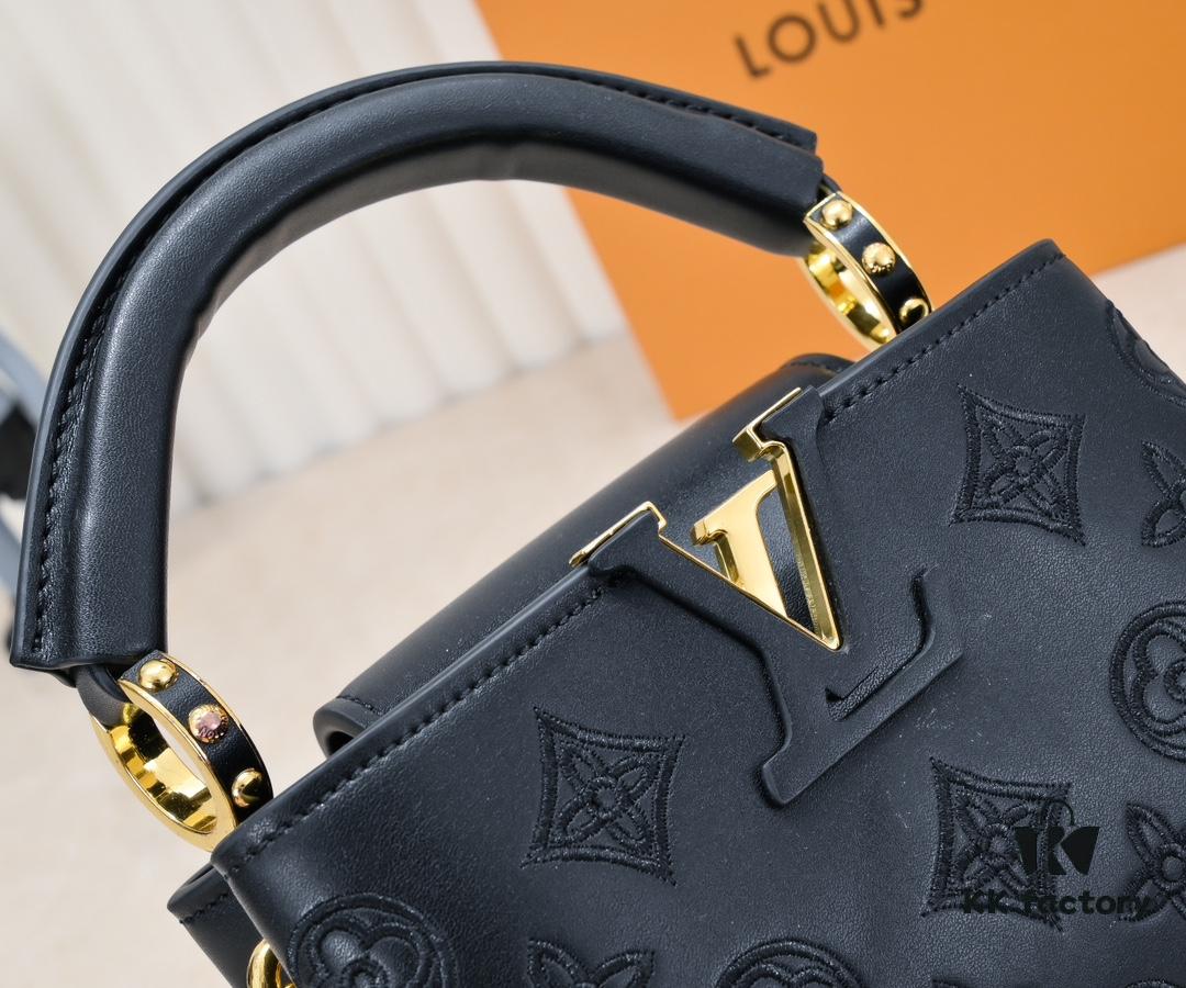 693085ef6e68136f4d9a83e7 Upgraded M20741 LV Broderie Anglaise Embroidered Gold Button Capucines Mini Bag