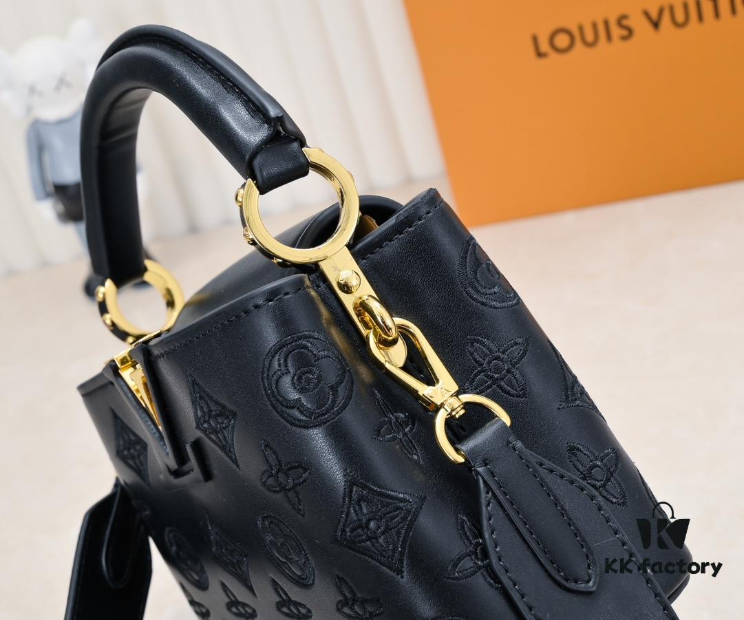 693085f06e68136f4d9a83ea Upgraded M20741 LV Broderie Anglaise Embroidered Gold Button Capucines Mini Bag