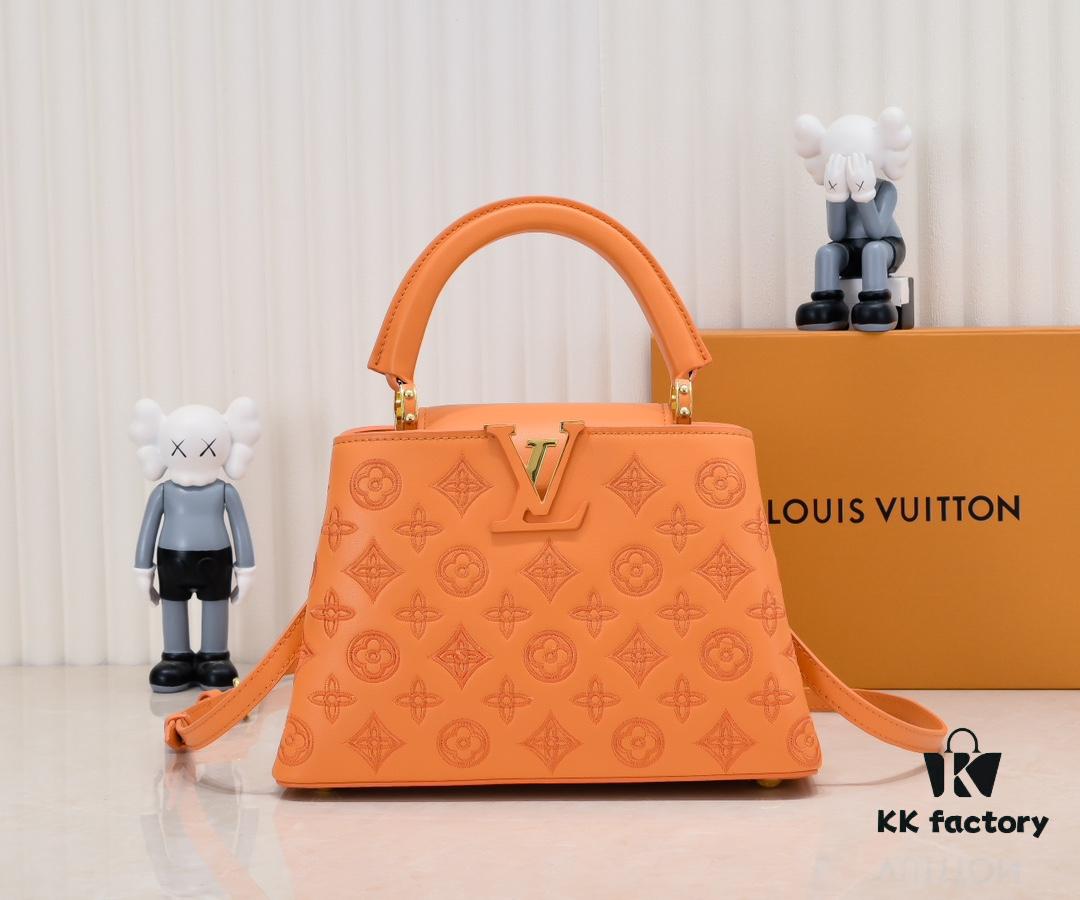 693085f96e68136f4d9a8400 Upgraded M20742 Broderie Anglaise Embroidered Gold Button Capucines BB Handbag