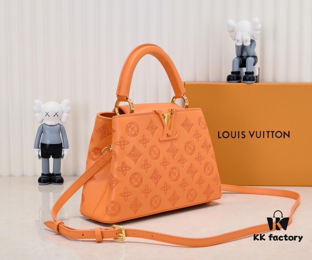 693085fa6e68136f4d9a8401 Upgraded M20742 Broderie Anglaise Embroidered Gold Button Capucines BB Handbag