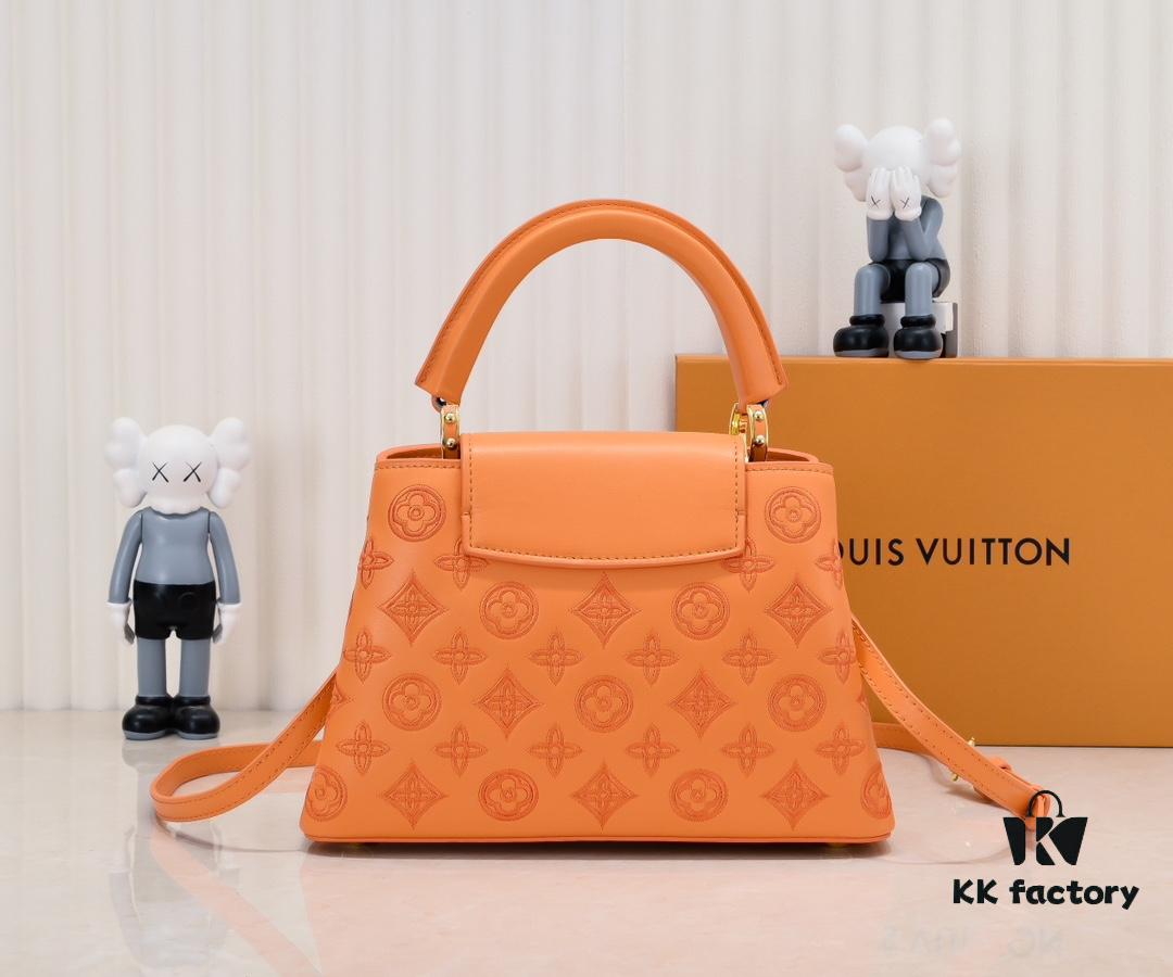 693085fa6e68136f4d9a8402 Upgraded M20742 Broderie Anglaise Embroidered Gold Button Capucines BB Handbag
