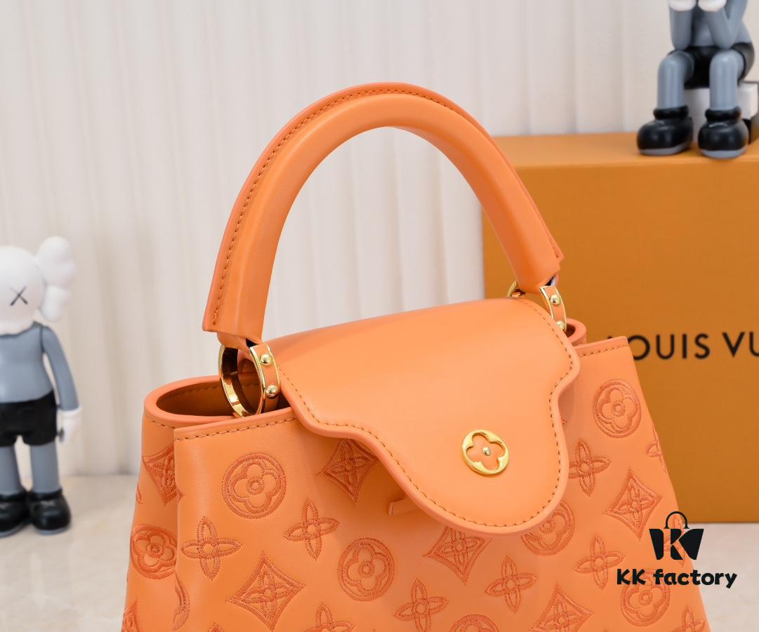 693085fd6e68136f4d9a8404 Upgraded M20742 Broderie Anglaise Embroidered Gold Button Capucines BB Handbag