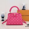 Upgraded M20742 Broderie Anglaise Embroidered Gold Button Capucines BB Bag