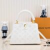 693086026e68136f4d9a8412 Upgraded M20742 LV Broderie Anglaise Embroidered Gold Button Capucines BB Bag