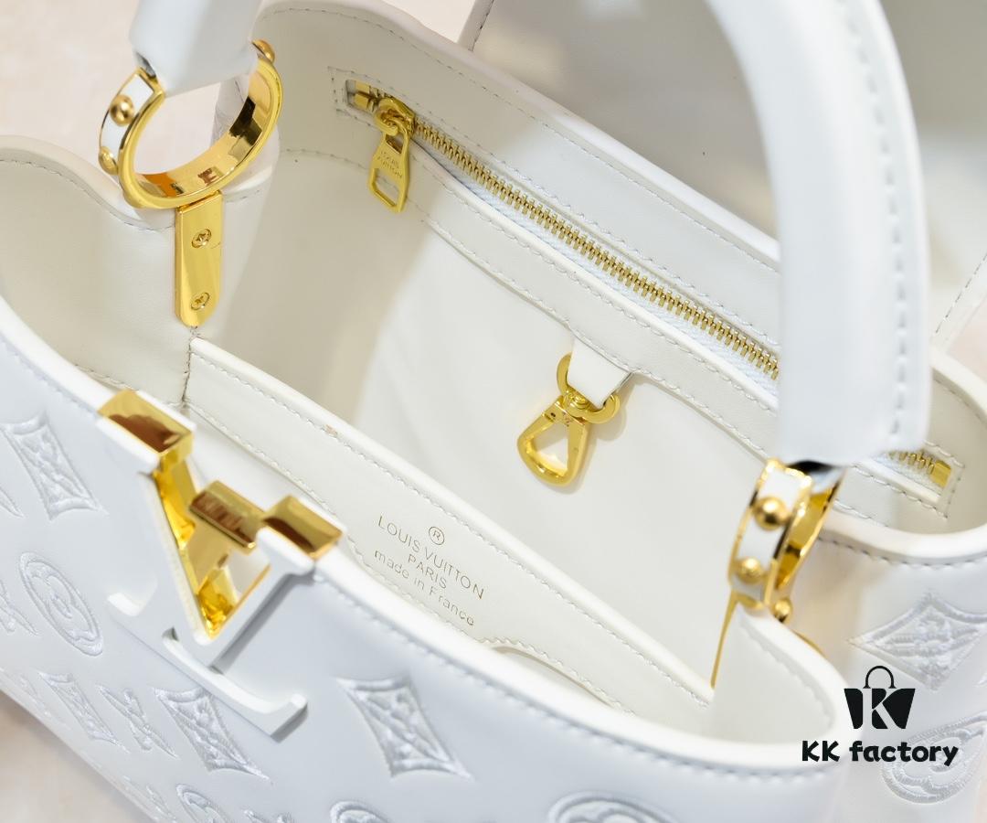 693086056e68136f4d9a8418 Upgraded M20742 LV Broderie Anglaise Embroidered Gold Button Capucines BB Bag
