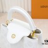 693086066e68136f4d9a841b Upgraded M20742 LV Broderie Anglaise Embroidered Gold Button Capucines BB Bag