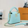 693086066e68136f4d9a841c Upgraded M59850 Stellar Pearl Green Mother-of-Pearl Button Capucines Mini Bag