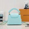 693086066e68136f4d9a841d Upgraded M59850 Stellar Pearl Green Mother-of-Pearl Button Capucines Mini Bag