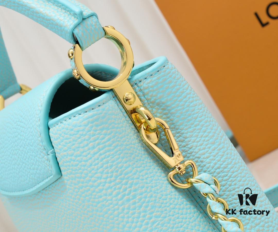 693086076e68136f4d9a8420 Upgraded M59850 Stellar Pearl Green Mother-of-Pearl Button Capucines Mini Bag