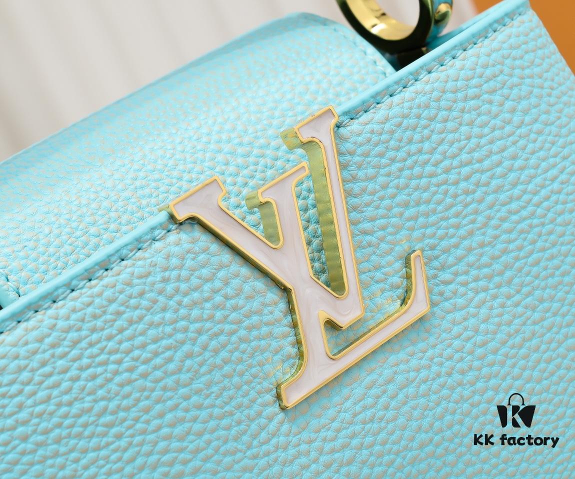 693086086e68136f4d9a8421 Upgraded M59850 Stellar Pearl Green Mother-of-Pearl Button Capucines Mini Bag