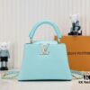 Upgraded M59868 Stellar Pearl Green Shell Button Capucines BB Handbag