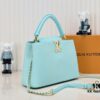 6930860f6e68136f4d9a8430 Upgraded M20841 Stellar Pearl Green Shell Button Capucines MM Handbag