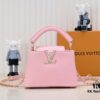 693086126e68136f4d9a8437 Upgraded M59850 Stellar Pearlized Powder Shell Button Capucines Mini Bag