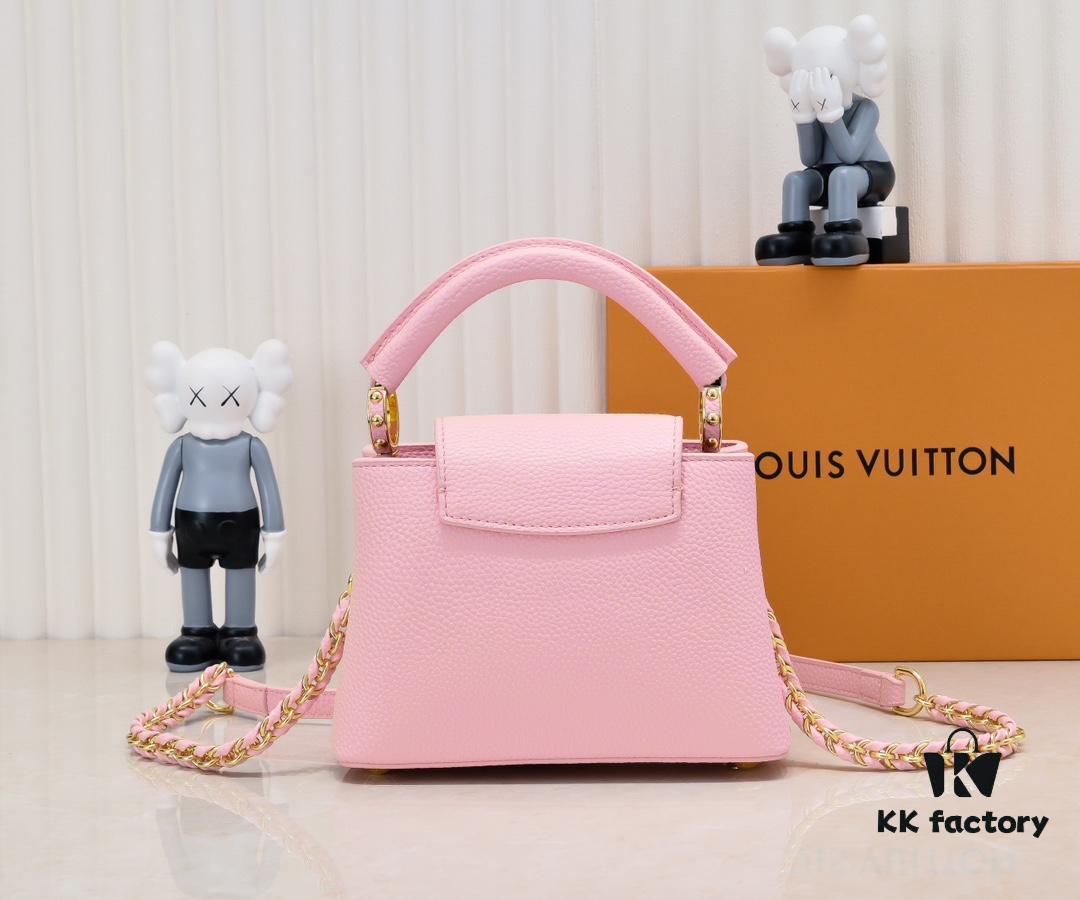 693086126e68136f4d9a8438 Upgraded M59850 Stellar Pearlized Powder Shell Button Capucines Mini Bag