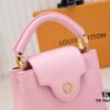 693086146e68136f4d9a843d Upgraded M59850 Stellar Pearlized Powder Shell Button Capucines Mini Bag