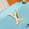 Upgraded M59868 Stellar Pearl Blue Shell Button Capucines BB Bag