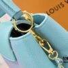 Upgraded M59868 Stellar Pearl Blue Shell Button Capucines BB Bag