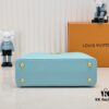 Upgraded M20841 Stellar Pearl Blue Shell Button Capucines MM Handbag
