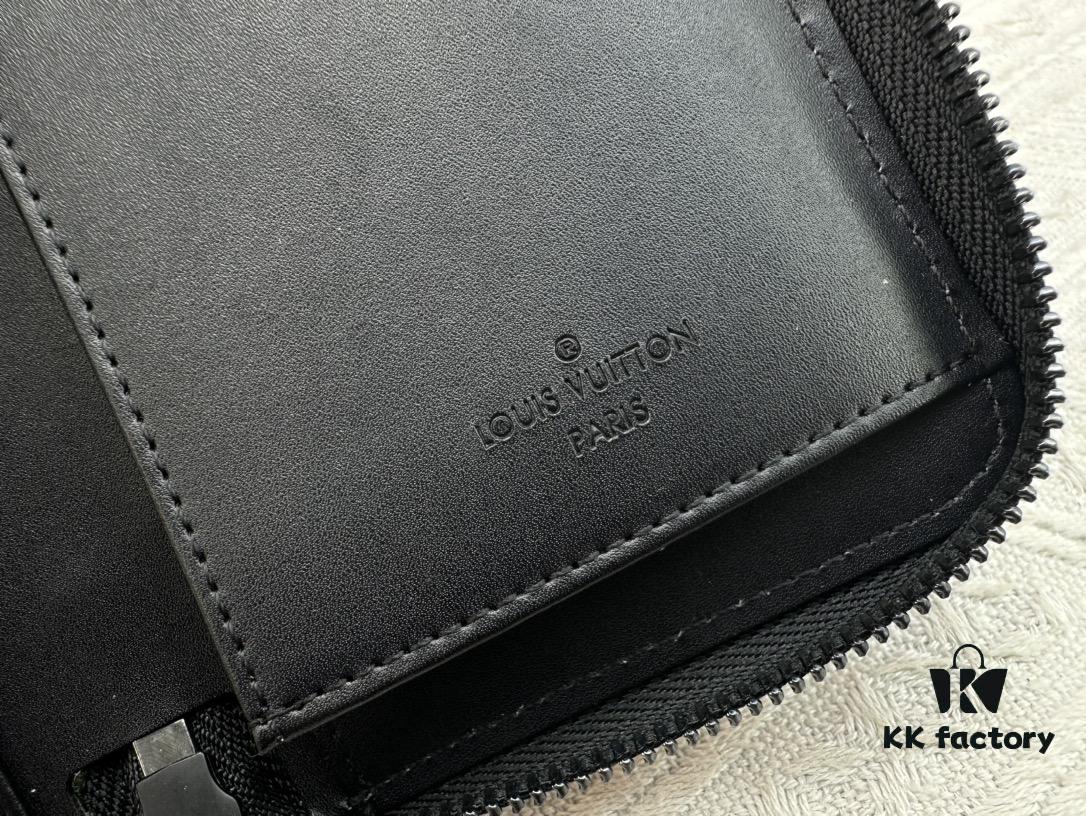 6930864a6e68136f4d9a84b3 LV 82368 Wallet Men's Vertical Zip Wallet Made of Durable Damier Graphite Canvas
