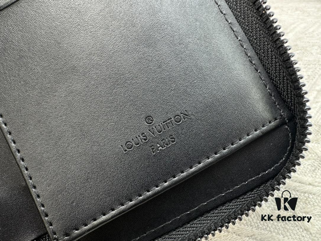 6930864c6e68136f4d9a84bb LV 82587 Wallet - Men's Vertical Zip Wallet Made from Durable Damier Graphite Canvas, Elegant and High-Quality
