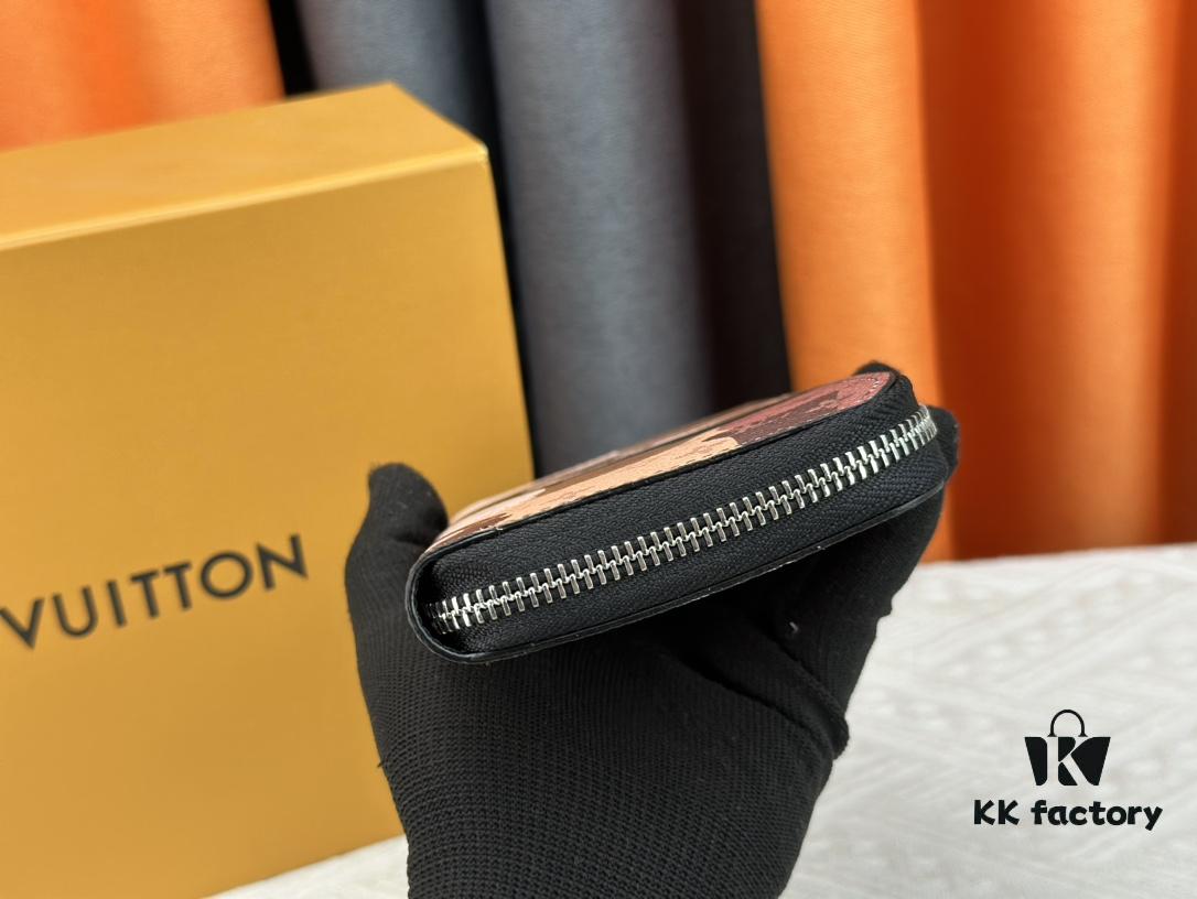 6930864f6e68136f4d9a84bf LV Wallet 63095 Black Ombré Men's Vertical Zip Wallet