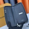 693086516e68136f4d9a84c6 LV Wallet 63095 Black Ombré Men's Vertical Zip Wallet
