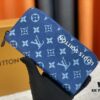 693086546e68136f4d9a84d0 LV Wallet 63095 Blue with Coffee Trim Men's Vertical Zip Wallet Durable Damier Graphite Canvas Stylish and Elegant