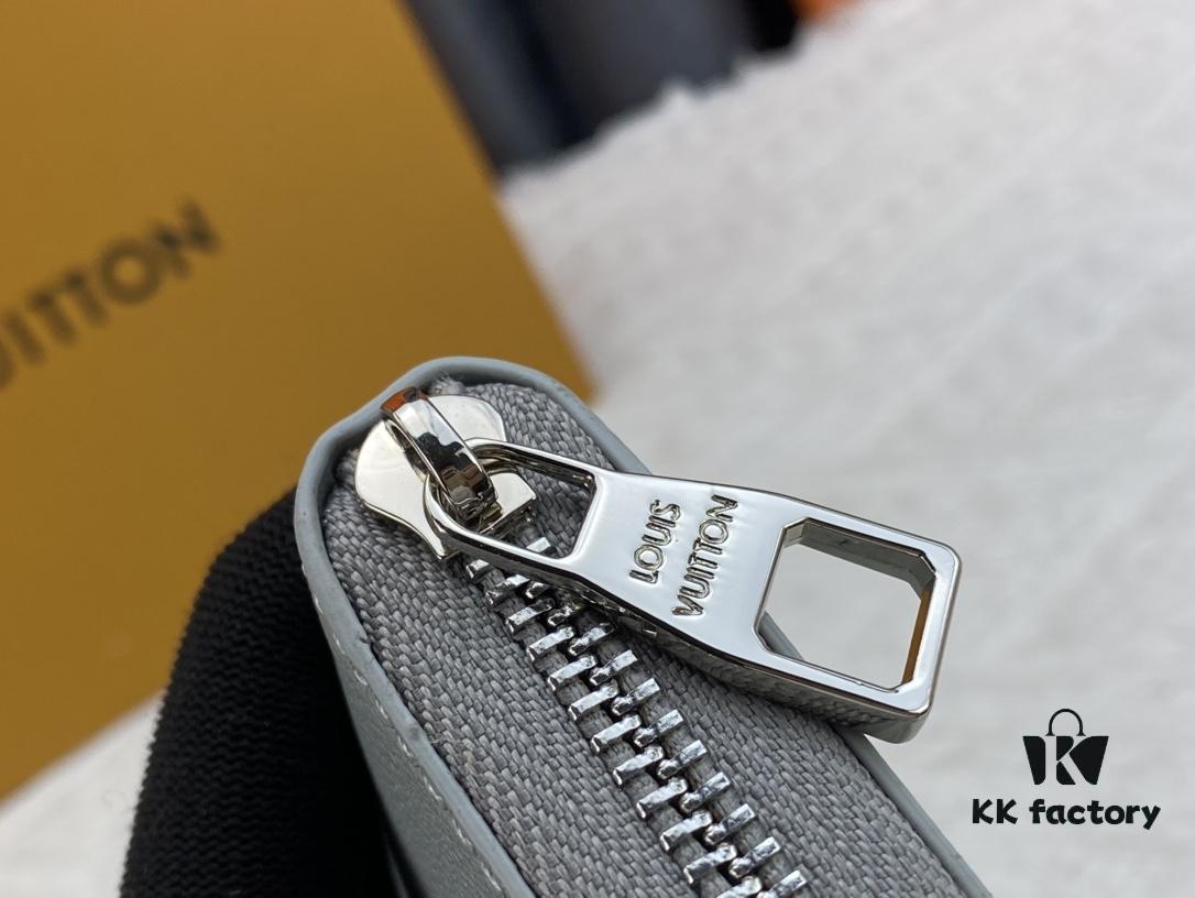 6930865d6e68136f4d9a84e3 LV Wallet Men's Vertical Zip Wallet Durable Damier Graphite Canvas Elegant Design Multiple Card Slots and Compartments Size 20×10cm M62295/N63095/63548
