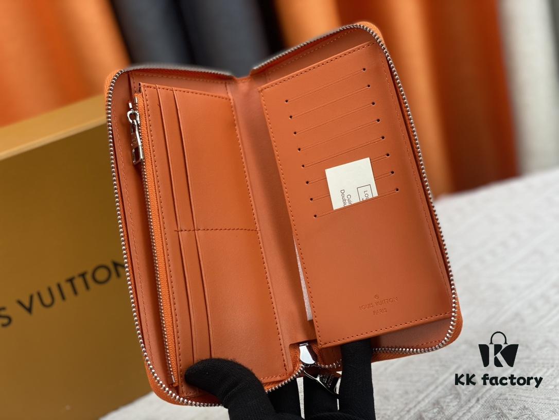 6930865d6e68136f4d9a84e4 LV Wallet Men's Vertical Zip Wallet Durable Damier Graphite Canvas Elegant Design Multiple Card Slots