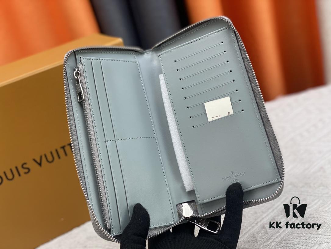 693086606e68136f4d9a84e9 LV Wallet Men's Vertical Zip Wallet Durable Damier Graphite Canvas Elegant Design Multiple Card Slots and Compartments Size 20×10cm M62295/N63095/63548