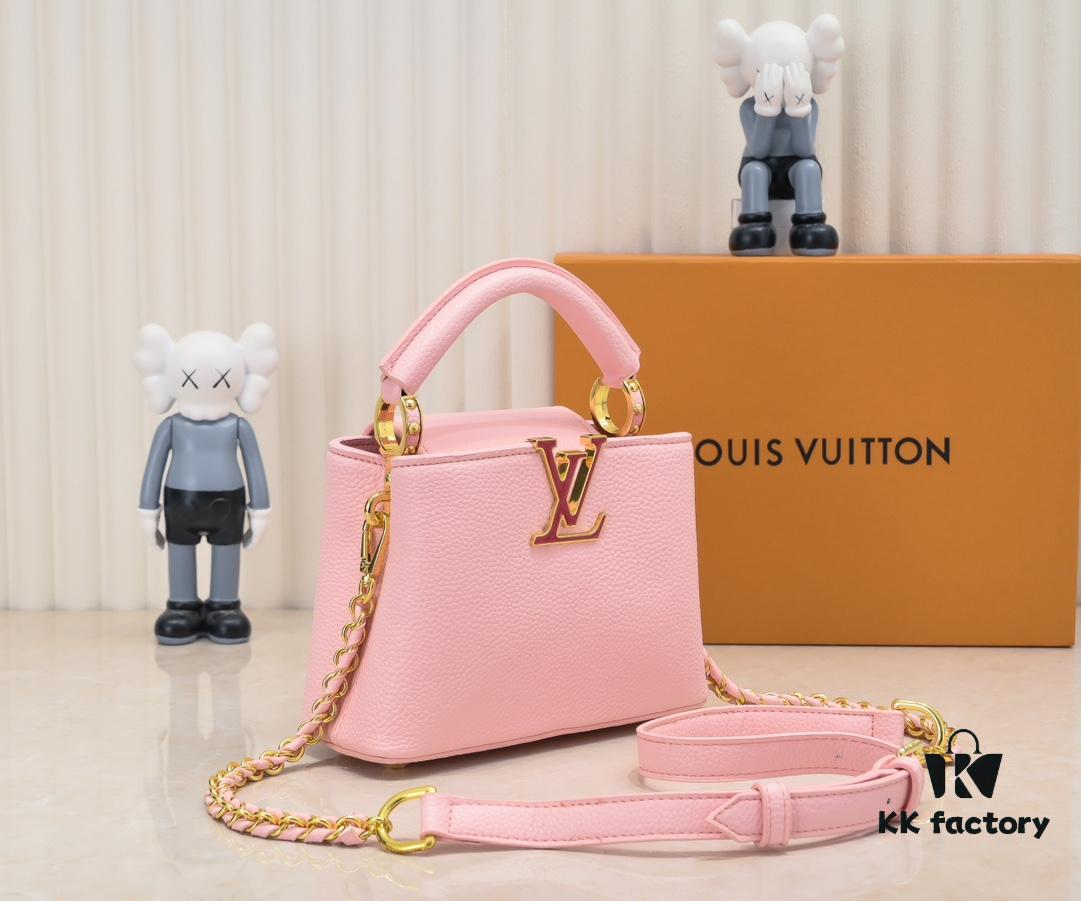 6930866c6e68136f4d9a8505 Upgraded M23082 Pink - Full Leather Cap, Na Ying Collection, Qixi Limited Edition / Mini Capucines BB Bag