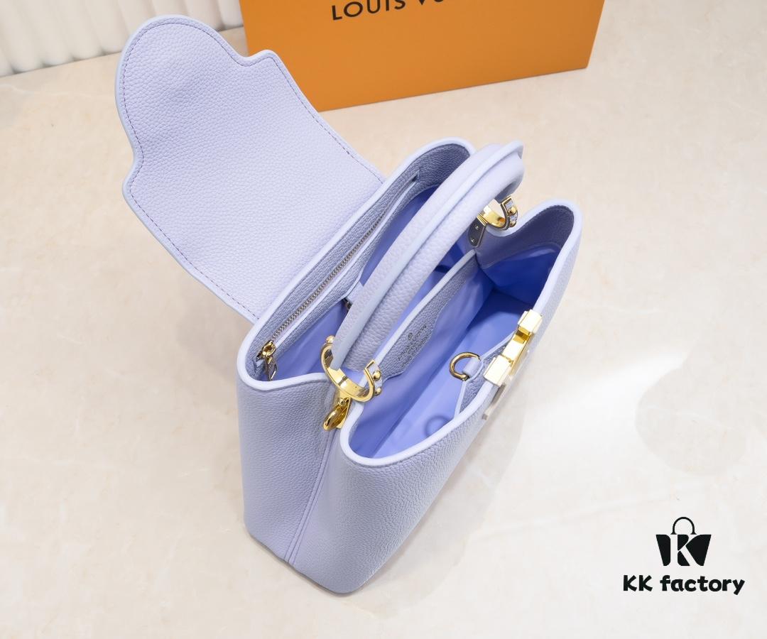 693086a76e68136f4d9a858f Exclusive On-Site Photos - Factory Price M59512 m59653 Blue Capucines BB Handbag