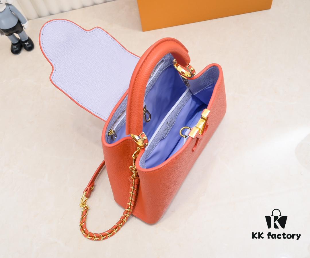 693086ab6e68136f4d9a859a Exclusive On-Site Photo - Factory Price M59512 m59653 Orange Capucines BB Handbag