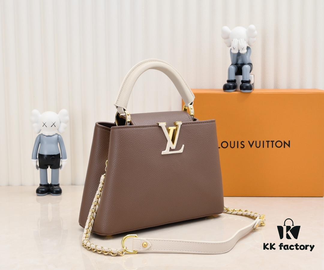 693086ab6e68136f4d9a859b Exclusive On-Site Photos - Factory Price M59512 m59653 Brown Capucines BB Handbag