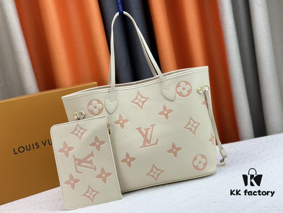 NEVERFULL MM Medium Tote Bag M45684 M45685 M40995 (Embossed) Monogram Canvas Handbag