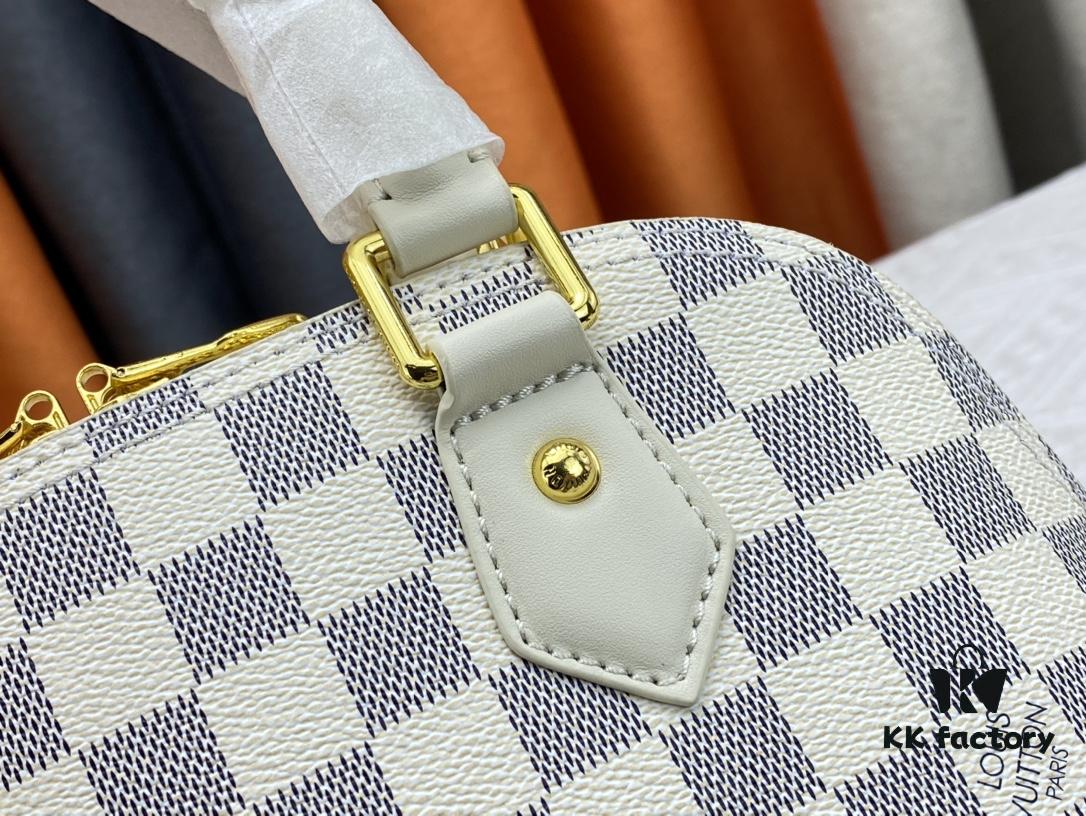 693086ec6e68136f4d9a8631 Upgraded Original Version Exclusive Real Shot 2022 New Style Shell Checkered White Woven Wrist Bag N45294 M53152