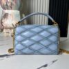 6930870e6e68136f4d9a867e Top-tier Original Order Exclusive Real-shot M24186 M22891 Light Blue Full Leather Quilted Chain Bag Series GO-14 Teist Medium Handbag M22890