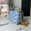 6930870e6e68136f4d9a8680 Top-tier Original Order Exclusive Real-shot M24186 M22891 Light Blue Full Leather Quilted Chain Bag Series GO-14 Teist Medium Handbag M22890